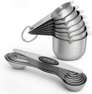 Magnetic Stainless Steel Measuring Cups and Spoons Set