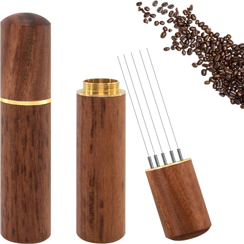 Walnut WDT needle distribution tool for espresso
